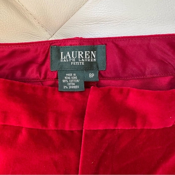 Lauren Ralph Lauren Red Velvet Pants (size 8P) - Picture 7 of 11